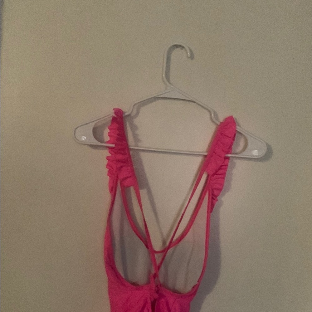 Pink Ruffled One-Piece Swimsuit - Picture 12 of 14